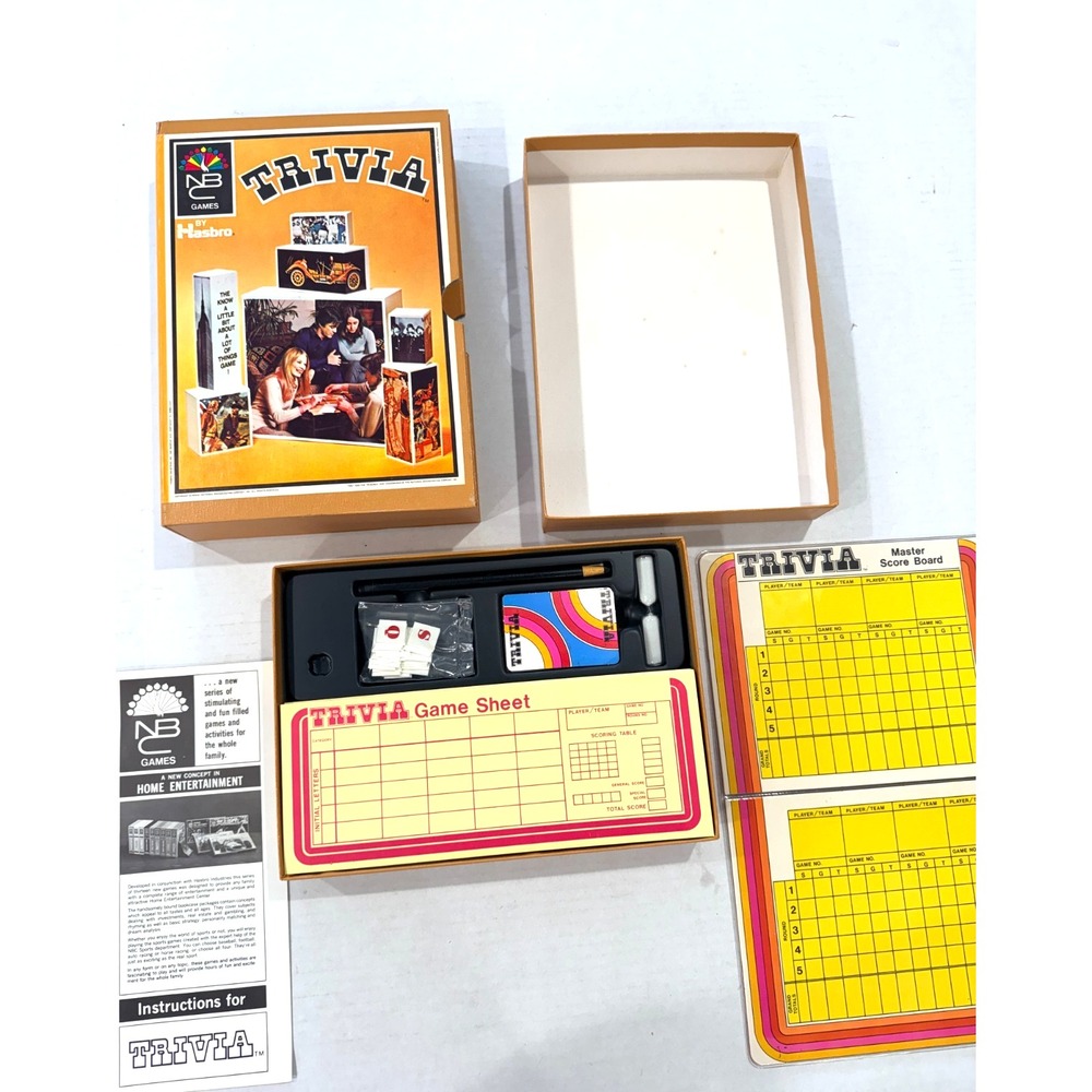 NBC Games Trivia 1970 Hasbro Game Vintage (Never Used)